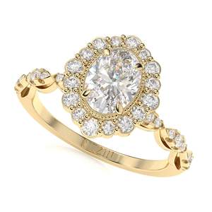 Anillo de compromiso ovalado de 2.00CT, anillo de Halo, anillo de corte ovalado-Anillo de promesa-anillo de bodas para mujer - Product Image 1