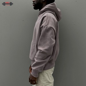 Sudadera con capucha para hombre de invierno de lujo liso en blanco forro polar de algodón de alta calidad 300gsm ajuste Regular - Product Image 4