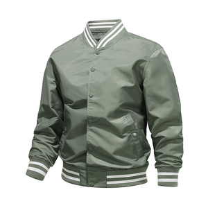 Chaqueta Bomber de béisbol universitaria para hombre personalizable de primavera 2025 poliéster/algodón transpirable a prueba de viento 100% - Product Image 4