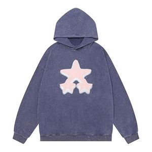 Sweat à capuche femme 100% coton surdimensionné Vintage lavé à l'acide Logo personnalisé conception Stonewashed Streetwear sweat à capuche vierge à capuche quantité minimale de commande bas - Product Image 3