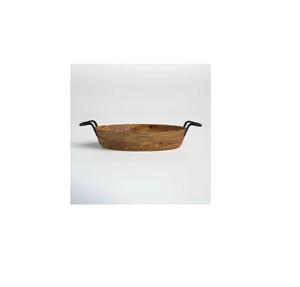 <b>Wooden</b> Serving Bowl with Aluminum Handle Round Shape Top Selling <b>Wooden</b> Serving Bowl <b>for</b> <b>Sale</b> - Product Image 4