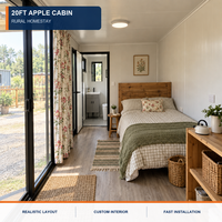 Suite Prefabbricata Apple Cabin da 20 Piedi Personalizzabile con Finestre Panoramiche per Hotel in Vigneto e Resort in Campagna