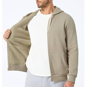 Sudadera de algodón con cremallera con capucha de alta calidad con cuello levantado chándal Vintage polar camisa Polo Joggers sudaderas con capucha para hombres - Product Image 4