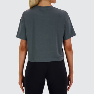 Camiseta extragrande corta para mujer de verano 2025 diseñada por OEM, La Camiseta extragrande recortada de corte holgado con cuello redondo más a la moda - Product Image 2