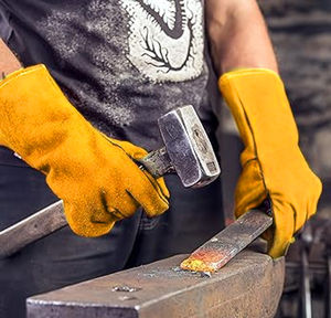 Gants de soudage TIG en cuir de chèvre de qualité supérieure robustes Gants de sécurité résistants à la chaleur en cuir de grain - Product Image 4