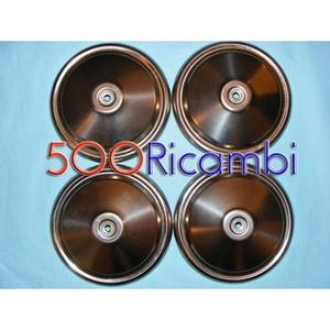 Kit de capuchons d'essieu pour Fiat 500 L, 4 pièces, en acier inoxydable, couvre-roues personnalisés COPPE COPRI RUOTA, fabriqués en Italie - Product Image 1