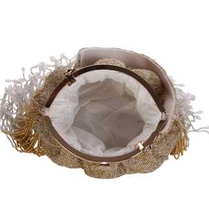 กระเป๋าคลัทช์หนังกลับสไตล์โบฮีเมียนแนววินเทจสำหรับสตรีกระเป๋าแฟชั่นงานปักงานแต่งทำมือสำหรับผู้หญิงสำหรับงานราตรี - Product Image 6