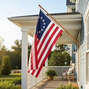 Флаг Бетси Росса премиум-класса 3x5 футов, с вышитыми 13 звездами, к 250-летию, сверхпрочный уличный колониальный баннер - Product Image 5