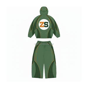 Ensemble coupe-vent de qualité supérieure polyester haute densité 220 GSM tissu imperméable et respirant panneaux verts logo personnalisé et impression grande taille - Product Image 2