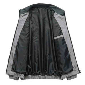 Broderie personnalisée Couleur contrastée Couture Fermeture éclair Streetwear Hip Hop Gym Vestes Casual Épaule tombante Baseball Vestes - Product Image 4