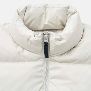 Nouvelles vestes matelassées en coton unisexes à col montant et fermeture éclair intégrale, style streetwear, couleur unie, logo personnalisé - Product Image 4