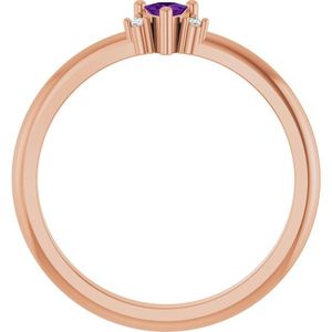 Anillo con Acentos de Joyería Fina de 14K Stuller 72435:201P, Diseño Geométrico en Platino con Piedras Naturales, Baño de Rodio, Certificado IGI SI - Product Image 2