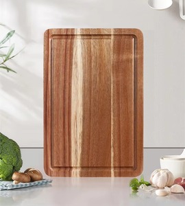 เขียงไม้อะคาเซียทรงสี่เหลี่ยมผืนผ้าสำหรับใช้ในครัวเขียงเส้นใยไม้เนื้อบอร์ดตัดขนาดใหญ่พร้อมร่อง - Product Image 3