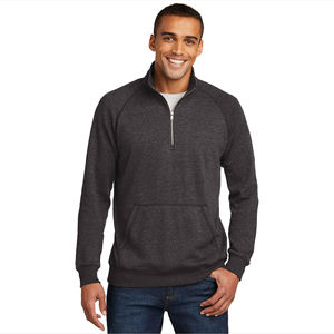 Sudaderas de Lujo con Cierre de Cremallera, Cuello Alto Simulado Bordado, Bolsillos Tipo Canguro, Manga Larga Raglán, 100% Algodón, Fondo Grueso para Hombre - Product Image 2