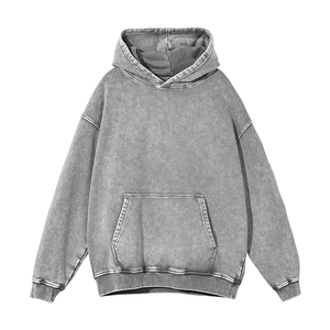 Sudadera con capucha de algodón 100% para hombre, con cremallera de un cuarto, forro polar, lavado ácido, estampado personalizado, transpirable, de secado rápido, estilo urbano, para invierno - Product Image 1