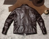 Manteau en cuir de vache unisexe, style tactique à double boutonnage, coupe-vent d'hiver en toile
