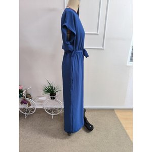 Combinaison Aerobin à manches courtes pour femmes, col rond, taille élastique, avec poches, 37231 - Bleu - Product Image 6