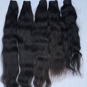 Extensions de cheveux vierges Remy de haute qualité, mèches de cheveux de temple d'Inde du Sud, double trame machine, permanent pour la production de perruques - Product Image 1