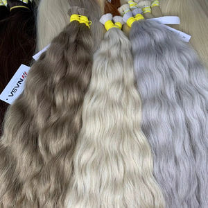 Extensions de cheveux humains vierges vietnamiennes en vrac, vague naturelle, 60 cm, ton blond, super double trame - Product Image 1