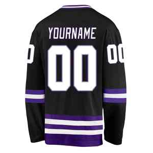 Service OEM en gros, maillot de hockey sur glace personnalisé avec logo, 100% coton, couleur personnalisée, design respirant à séchage rapide, vêtements d'équipe pour adultes - Product Image 5