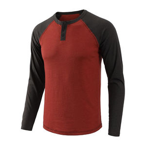 Camiseta raglán de manga larga para hombres Cómoda manga de contraste de algodón Impresión personalizada Fabricante OEM Suministro de fábrica Bangladesh - Product Image 5