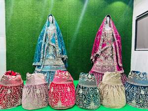 Majestic Bridal Splendor 10 Exquisitos Farsi Sharara Diseños Full Heavy Flare Lujoso Terciopelo Dupattas Indian Pakistani Adultos - Product Image 2