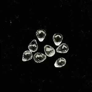 8mm 10mm 12mm Natural White Topaz Undrilled Top Drill Faceted Drops Loose Gemstone Buy Wholesale Semi Precious Fancy Cut Stones