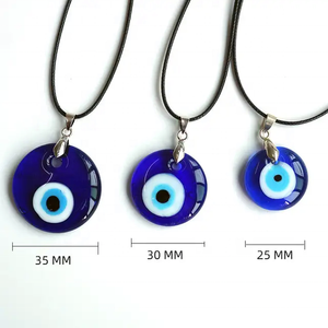 Exclusivo turco mal de ojo colgante collar vidrio cuero cuerda turco proteger suerte collar gargantilla amuleto regalo de Navidad - Product Image 4