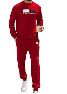 Ensemble de survêtement pour homme, respirant, brodé, en tricot, jogging, veste zippée, survêtement, tenue de sport 2 pièces - Product Image 4