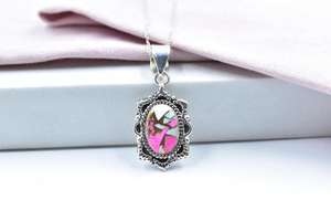 Colgante hecho a mano de rodio/chapado en oro de algodón caramelo Dalia en plata de ley collar ajustable de piedra Natural para mujeres y niñas - Product Image 5