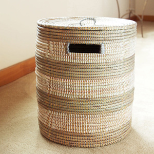 Panier de rangement pour placard en gros, paniers en herbe de mer tissés à la main, organisateur en herbe de mer très vendu - Product Image 1