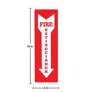 Autocollant en PVC de signe de sécurité d'extincteur 4x12 pouces étanche protégé contre les UV montage mural durable utilisation d'urgence - Product Image 2
