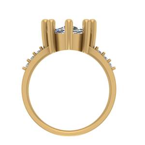 ชุดง่ามทองสีเหลือง10K ประดับเพชรทรงกลมและแหวนสำหรับผู้หญิงที่มีหินข้างเครื่องประดับแบบคลาสสิก - Product Image 4