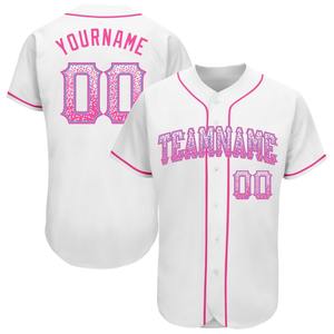 Superventas auténtico Drift moda béisbol Jersey personalizado blanco rosa-azul claro equipo desgaste más tamaño transpirable conjuntos - Product Image 1