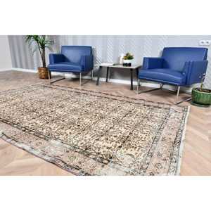 Turkish Vintage Rug 5.5x8.9 ft, <b>Brown</b> Oriental <b>Wool</b> Rug - Product Image 3