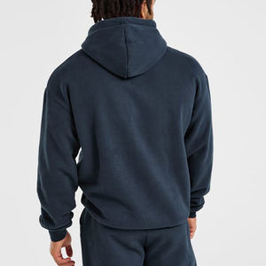 Sudadera con Capucha de Diseño Personalizado, Lavado Ácido, Tejido Grueso, Color Gris Oscuro Vintage, Talla Grande para Hombre, con Logotipo Personalizado Bordado - Product Image 2