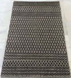 Prix d'usine Tapis en coton tissé plat en fil naturel noir et blanc pour votre maison - Product Image 3