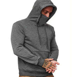 Designer New Fashion Style Custom <b>Ninja</b> Face Covered Thermal <b>Hoodie</b> Men's Cotton <b>Hoodie</b> Plain Dyed Breathable Quick Dry High - Product Image 4