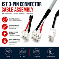 موصل JST ثلاثي الأطراف مع كابل 22AWG، وصلة ذكر وأنثى لشريط LED وسيارات التحكم عن بعد وحزم بطاريات الطائرات بدون طيار