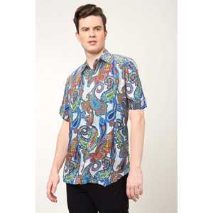 YASH GALLERY Camisa de poliéster regular con estampado abstracto para hombre Tallas de 30 pulgadas de longitud Opciones multicolores disponibles - Product Image 2