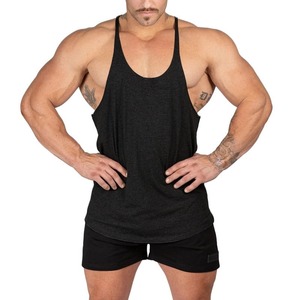 Camisetas sin mangas de gimnasio para hombres al por mayor poliéster transpirable que absorbe la humedad para entrenamiento - Product Image 1