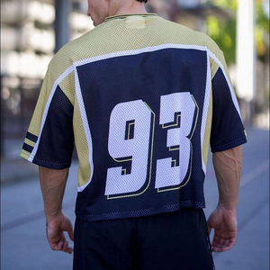 Camiseta de rugby de poliéster con estampado gráfico de transferencia de calor con mangas cortas y tela transpirable para partidos de equipos profesionales - Product Image 6