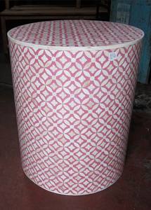 Modern Handmade Farmhouse Round Bone Inlay Geometry Design <b>Stool</b> Console <b>Table</b> for Living Room School & Bedroom Use - Product Image 6