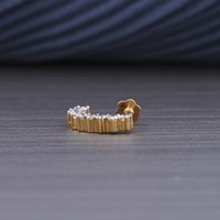 Pendiente de Nariz con Diamante Cultivado en Laboratorio, 0.19 Ct, Oro Amarillo de 18K, Color E, VVS-VS, Corte Brillante HPHT, Joyería para Mujer