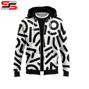 Personalizado al por mayor de sublimación cremallera colorido estilo básico más tamaño de los hombres sudaderas con capucha de sublimación - Product Image 1