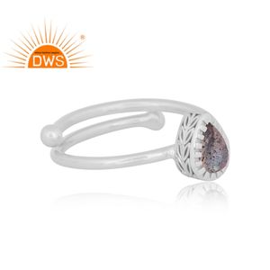 Vente chaude Fine Sterling Silver Natural Labradorite Gemstone Bague réglable Fabricant de bijoux - Product Image 3