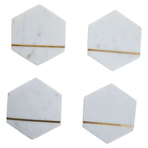 Juego de Posavasos de Metal con Estampado de Mármol, Acabado Satinado Suave, Patrones Elegantes para el Hogar, Venta al por Mayor - Product Image 3