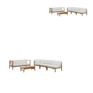 ชุดโซฟาในสวนกลางแจ้งเฟอร์นิเจอร์ไม้ทันสมัยพร้อมเบาะรองนั่ง - Product Image 5