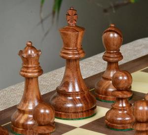 Pièces d'échecs de reproduction haut de gamme Reykjavik 1972 en bois de sheesham et en buis 3.7 à prix avantageux - Product Image 4