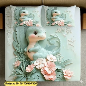 ปลอกหมอนลายการ์ตูนไดโนเสาร์ 3 มิติ ผ้าฝ้ายแท้ 100% ขนาดคิงไซส์ ชุด 2 ชิ้น พับได้ เป็นมิตรกับสิ่งแวดล้อม เนื้อผ้านุ่ม ปลอกหมอนตกแต่ง - Product Image 1